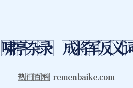 啸亭杂录·成将军反义词是什么意思的图片